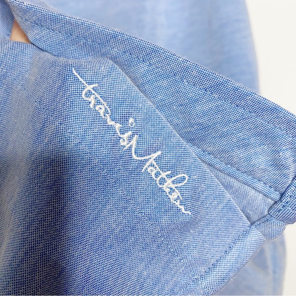 Travis Mathew Button Down Shirt Short Sleeve Pima Cotton Casual Golf Blue Medium - Picture 4 of 6